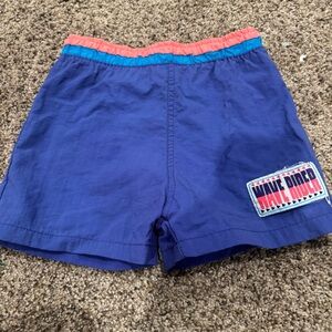 Vintage Wave Rider Swim Trunks Blue Colorblock Neon Trim 4T